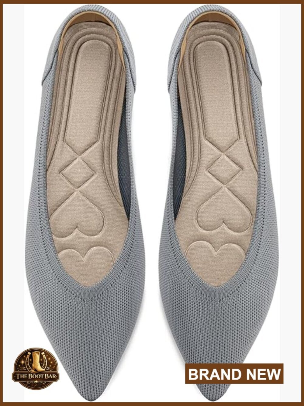 Women's Knit Ballet Flats Pointed Toe Slip On Comfort Work Dress Shoes